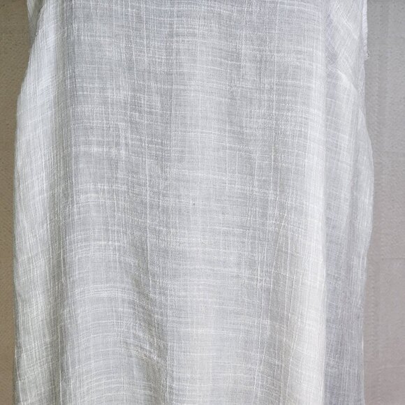 AB Studio White Handkerchief Hem Sleeveless Rayon Poly Gauze Beaded Tank Size XL - Picture 6 of 16